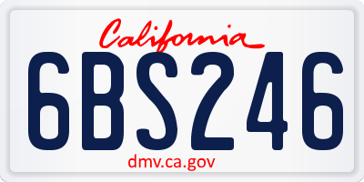 CA license plate 6BS246