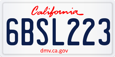 CA license plate 6BSL223