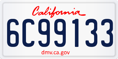 CA license plate 6C99133