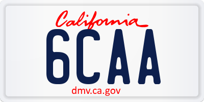 CA license plate 6CAA