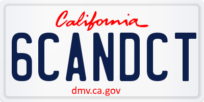 CA license plate 6CANDCT