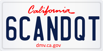 CA license plate 6CANDQT