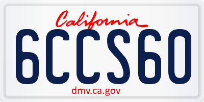 CA license plate 6CCS60