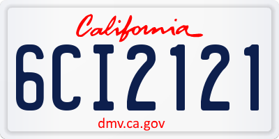 CA license plate 6CI2121