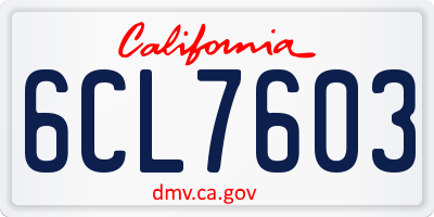 CA license plate 6CL7603