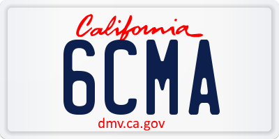 CA license plate 6CMA