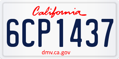 CA license plate 6CP1437