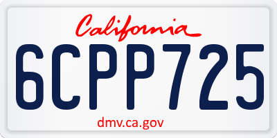 CA license plate 6CPP725