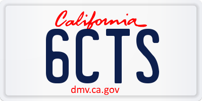 CA license plate 6CTS