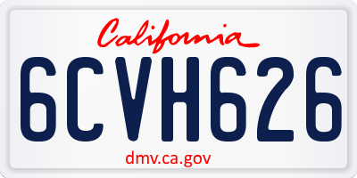 CA license plate 6CVH626