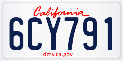 CA license plate 6CY791