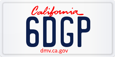 CA license plate 6DGP