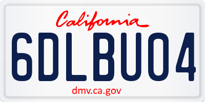 CA license plate 6DLBU04