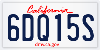 CA license plate 6DQ15S