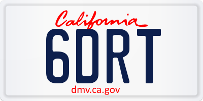 CA license plate 6DRT