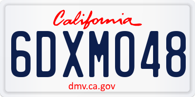 CA license plate 6DXMO48