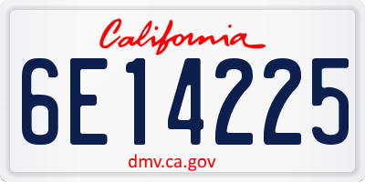 CA license plate 6E14225