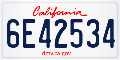 CA license plate 6E42534