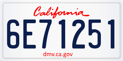 CA license plate 6E71251