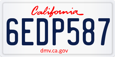 CA license plate 6EDP587