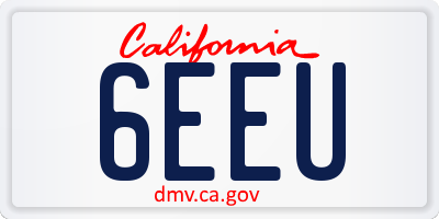 CA license plate 6EEU