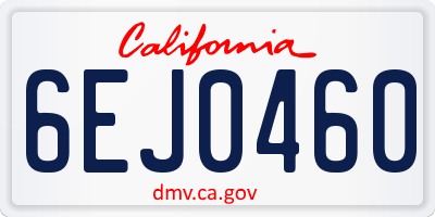 CA license plate 6EJ0460