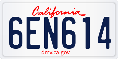 CA license plate 6EN614