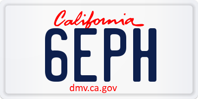 CA license plate 6EPH