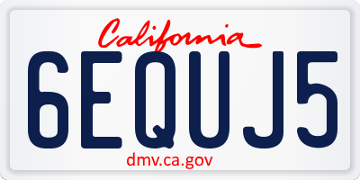 CA license plate 6EQUJ5