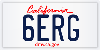 CA license plate 6ERG