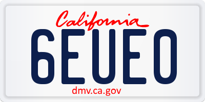 CA license plate 6EUE0