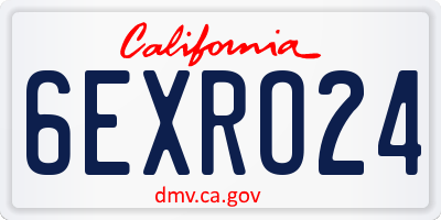 CA license plate 6EXRO24