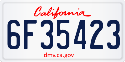 CA license plate 6F35423