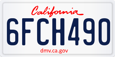 CA license plate 6FCH490