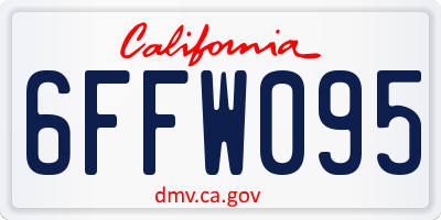 CA license plate 6FFW095