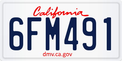 CA license plate 6FM491