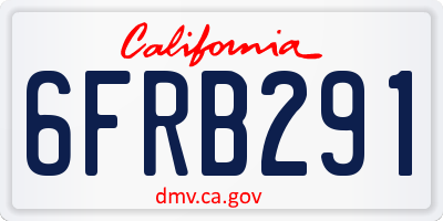 CA license plate 6FRB291