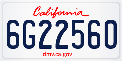 CA license plate 6G22560