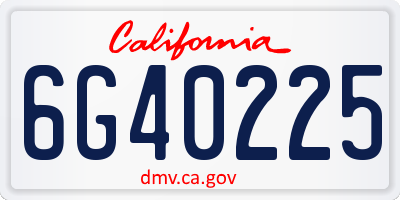 CA license plate 6G40225