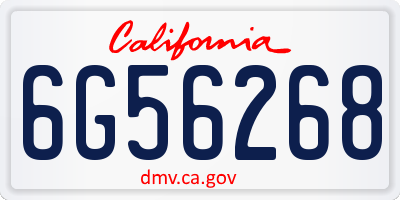 CA license plate 6G56268