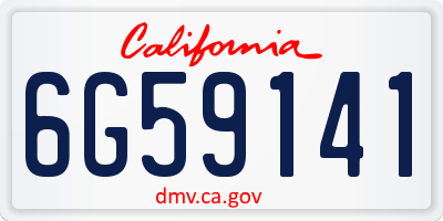 CA license plate 6G59141