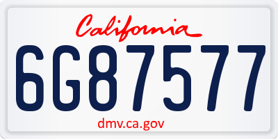 CA license plate 6G87577