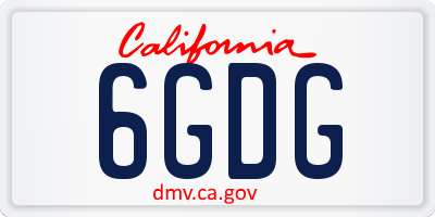 CA license plate 6GDG