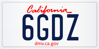 CA license plate 6GDZ