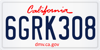CA license plate 6GRK308