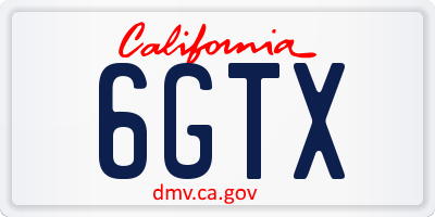 CA license plate 6GTX