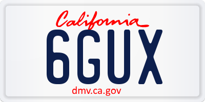 CA license plate 6GUX