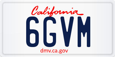 CA license plate 6GVM