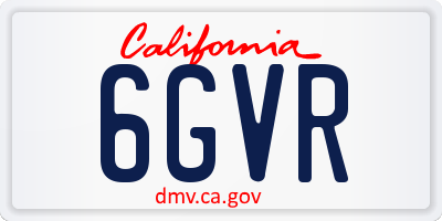 CA license plate 6GVR