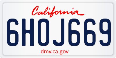 CA license plate 6H0J669